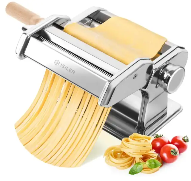 ISILER 3-in-1 manual pasta maker with fresh pasta